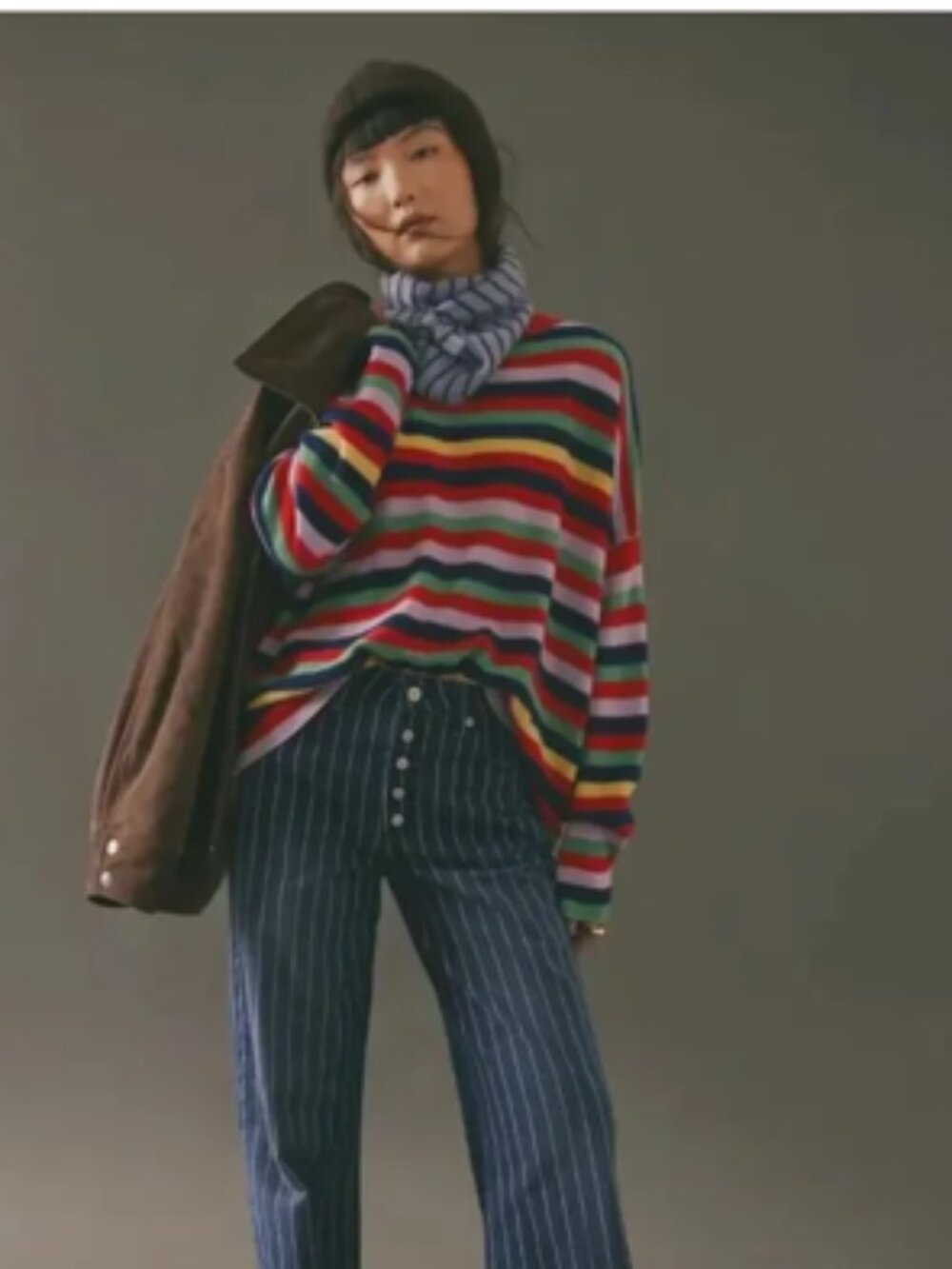 NWT Free People Tomorrow Stripe Cashmere Sweater - Picture 9 of 16